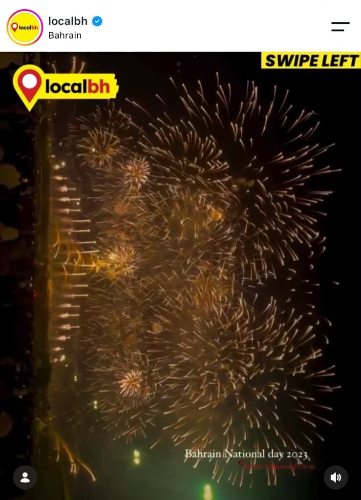 Bahrain National Day fireworks, reposted by localbh